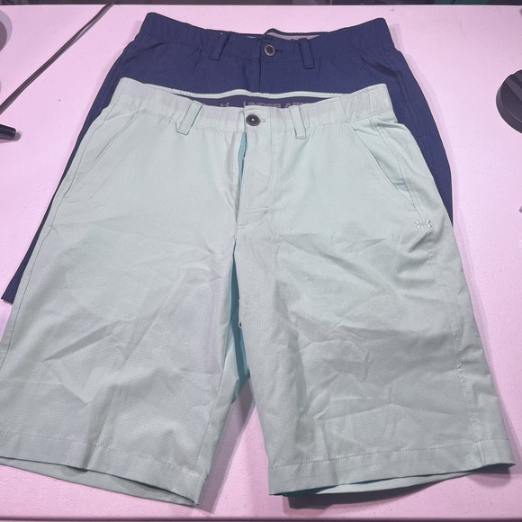 Under Armour Men's Heat Gear Golf Shorts Size 32 Mint Green EUC - Picture 1 of 8